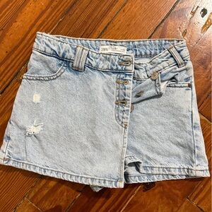 Zara Faded Blue Denim Shorts